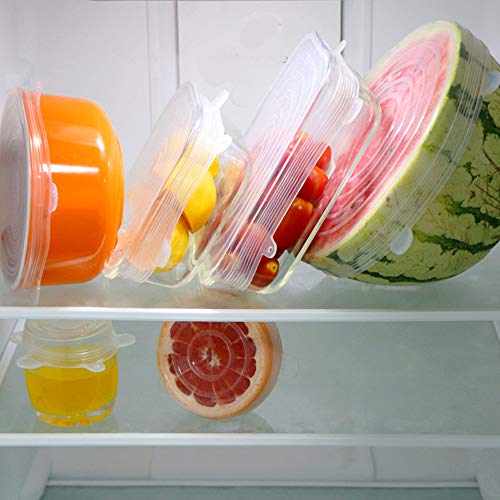 Silicone Stretch Lids Rectangle 12-Pack, Reusable Food Container Lids, Bpa-Free, Eco-Friendly Bowl Covers, Microwave, Oven & Dishwasher Safe #TOP5