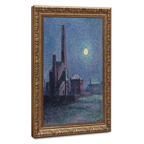 Impression sur toile Factory in The Moonlight Maximilien Luce premium
