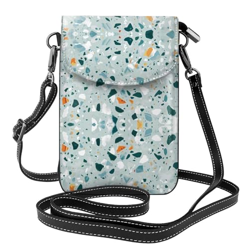 Sac à bandoulière Terrazzo femme cuir végétalien léger marbre pastel