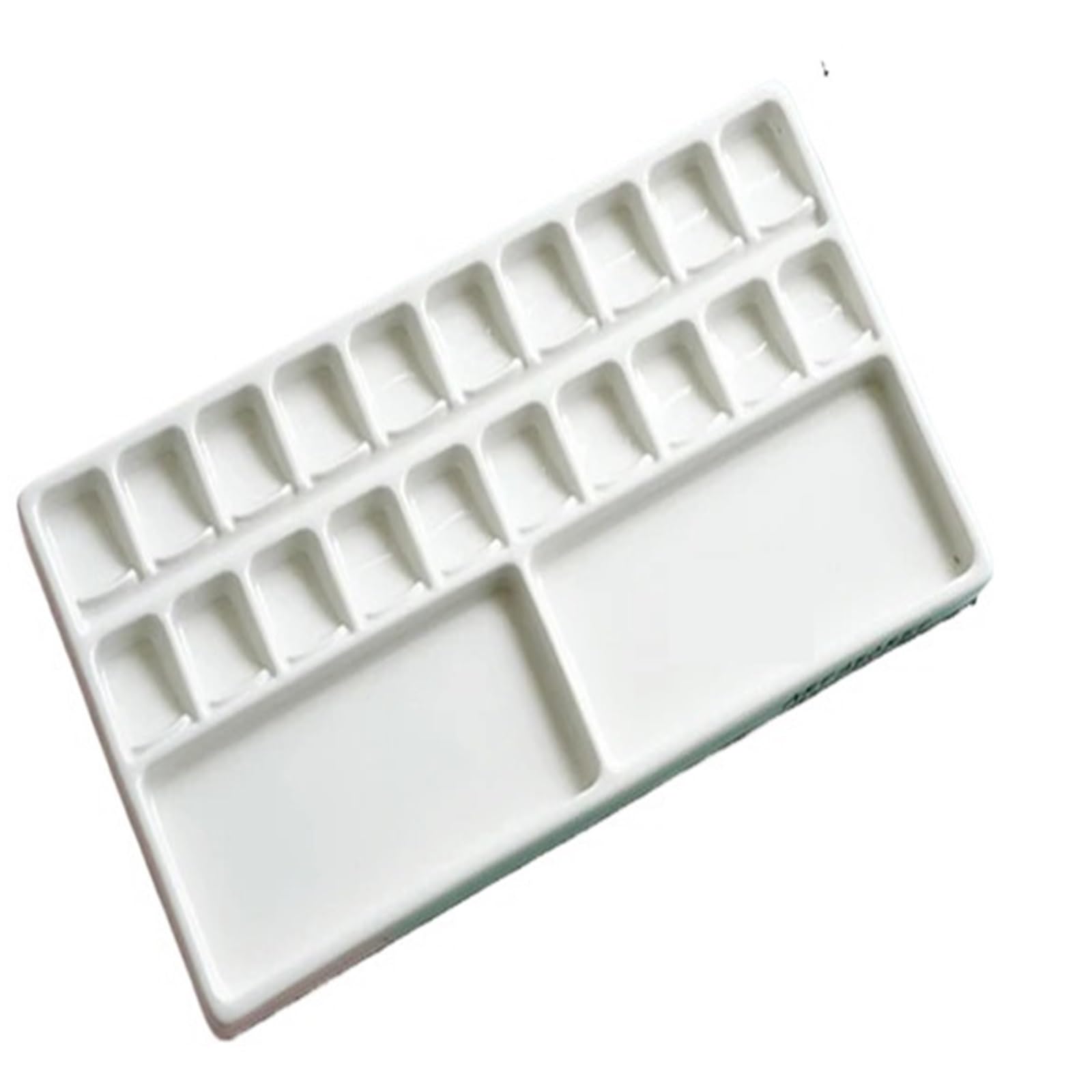 Ceramic Paint Palette Ceramic Watercolor Palette Large Rectangular Multi-grid White Porcelain Easy to Clean Painting Tools Art Supplies for Watercolour(256 * 136mm)