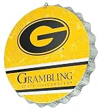 Grambling State University Tigers 13" Jumbo Metal Distressed Bottle Cap Wall Sign – Limited Edition FOCO Grambling Sign – Represent the NCAA, SWAC and Show Your Team Spirit with Officially Licensed