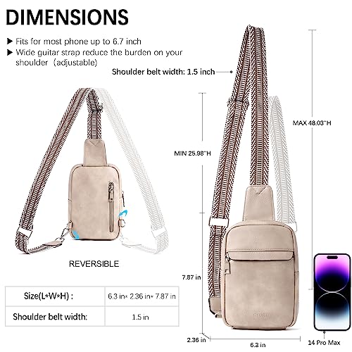 CLUCI Small Sling Bag for Women Vegan Leather Crossbody Chest Bags Trendy, Women's Fanny Pack3