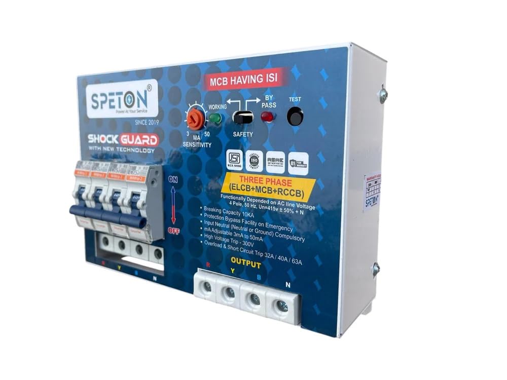 Three-Phase Shock Guard ELCB + MCB 63A 4-Pole | 415 V / 440 V | 100 mA Residual Sensitivity | High Fault & Overload Protection-image-15