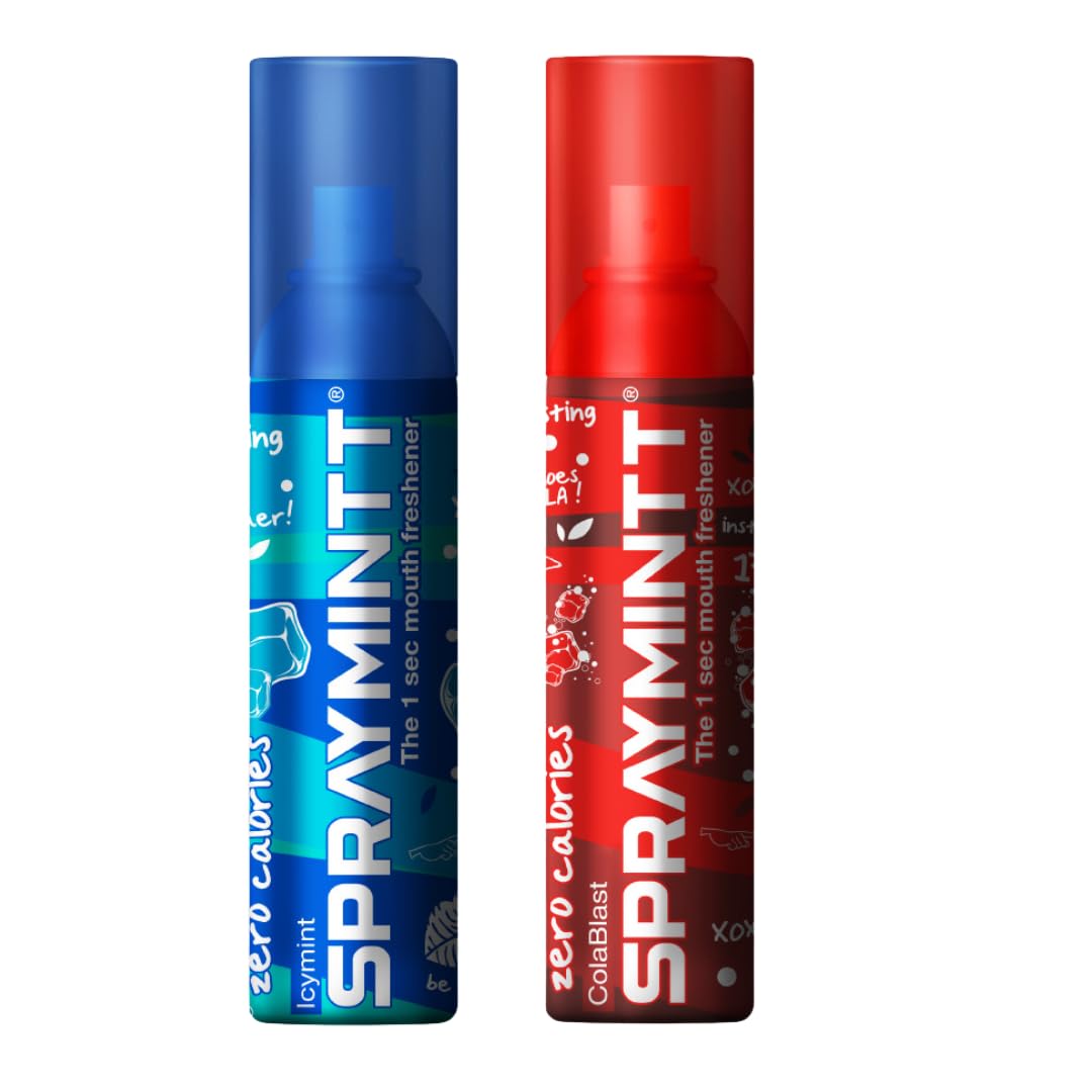 Spraymintt Mouth Freshener | 175+ sprays of instant long lasting with Zero Calories Freshness | Icymint flavour + Colablast flavour | 15g - Combo of 2 (B0CTQ79B6N) Amazon Price History, Amazon Price Tracker