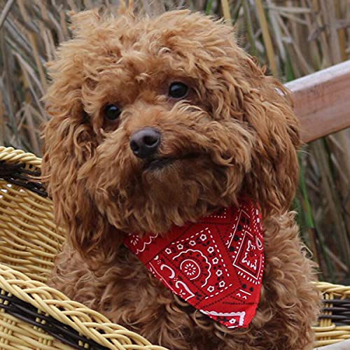 Skydume SKD0456 Snadulor 4 Pcs Cotton Dog Bandana Comfortable Dogs Bibs Scarf Reversible Adjustable Dog Bandana Square Dog Kerchief thumb #6