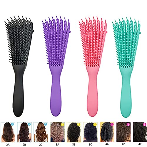 LucaSng Tangle Comb 3A to 4C Tangle Brush for Curled Wavy/Curly/Wet/Dry/Oily/Thick/Long Hair, Knotted and Tangled are Easy to Clean