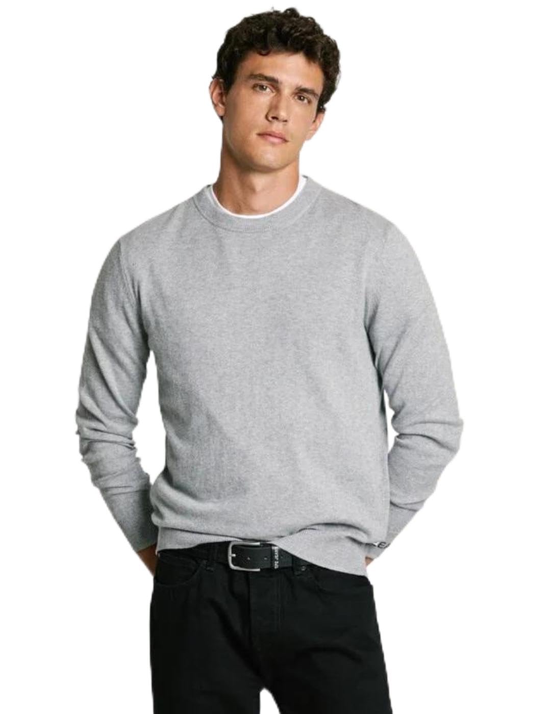 Pepe Jeans Men's New Andre Crew Neck, Knitwear, Grey, XXL