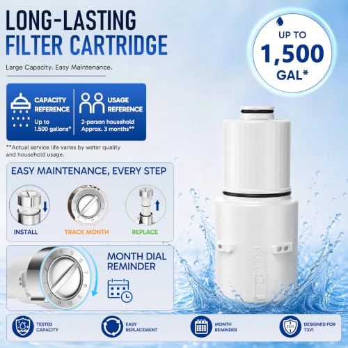 Image of Veken Replacement Shower Filter Cartridge, Exclusively for T3V1 Dual System