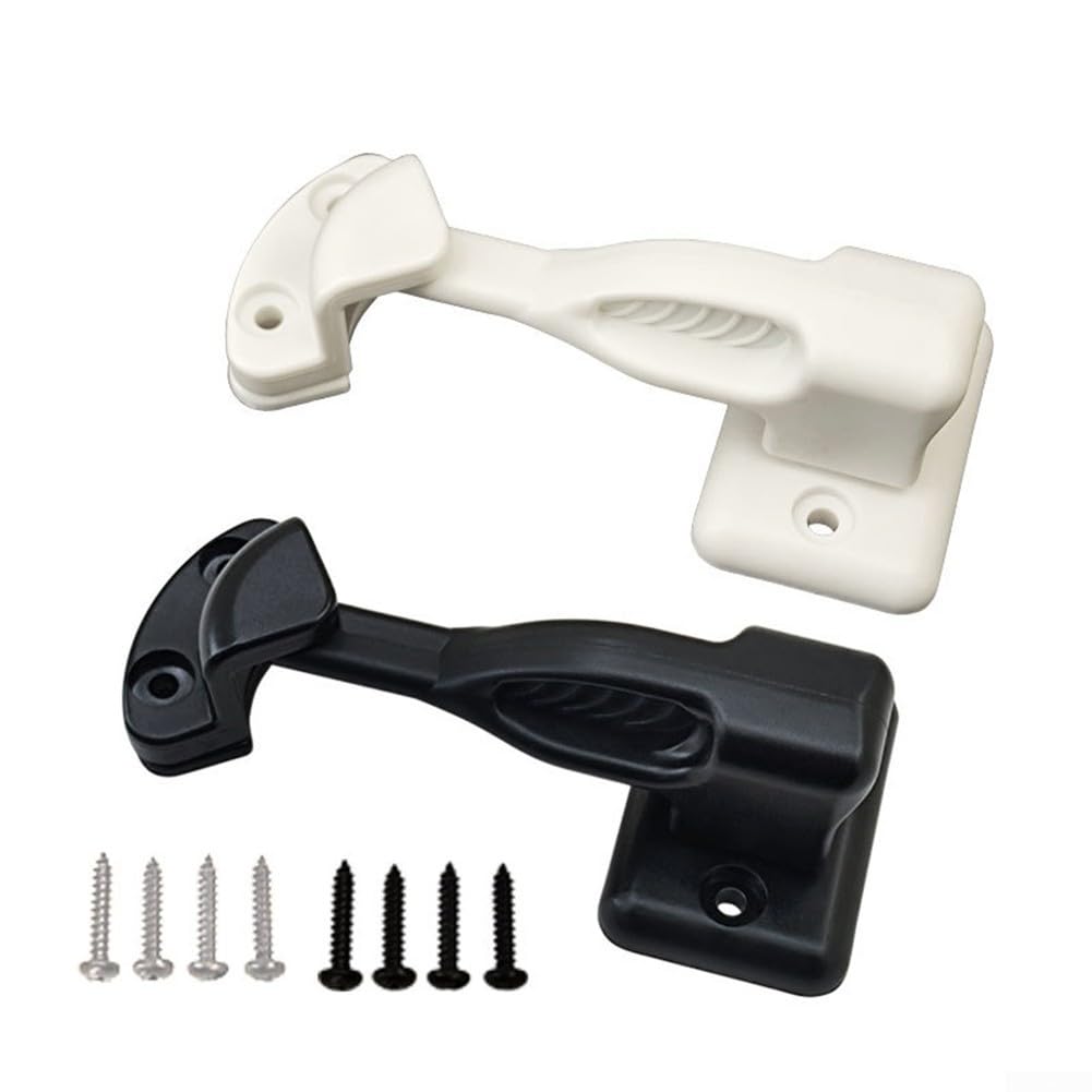 for caravan Door Retainer Rotating Latch Catch for Static Caravans Motorhomes Boats Furniture White Nylon 97x46mm(White)