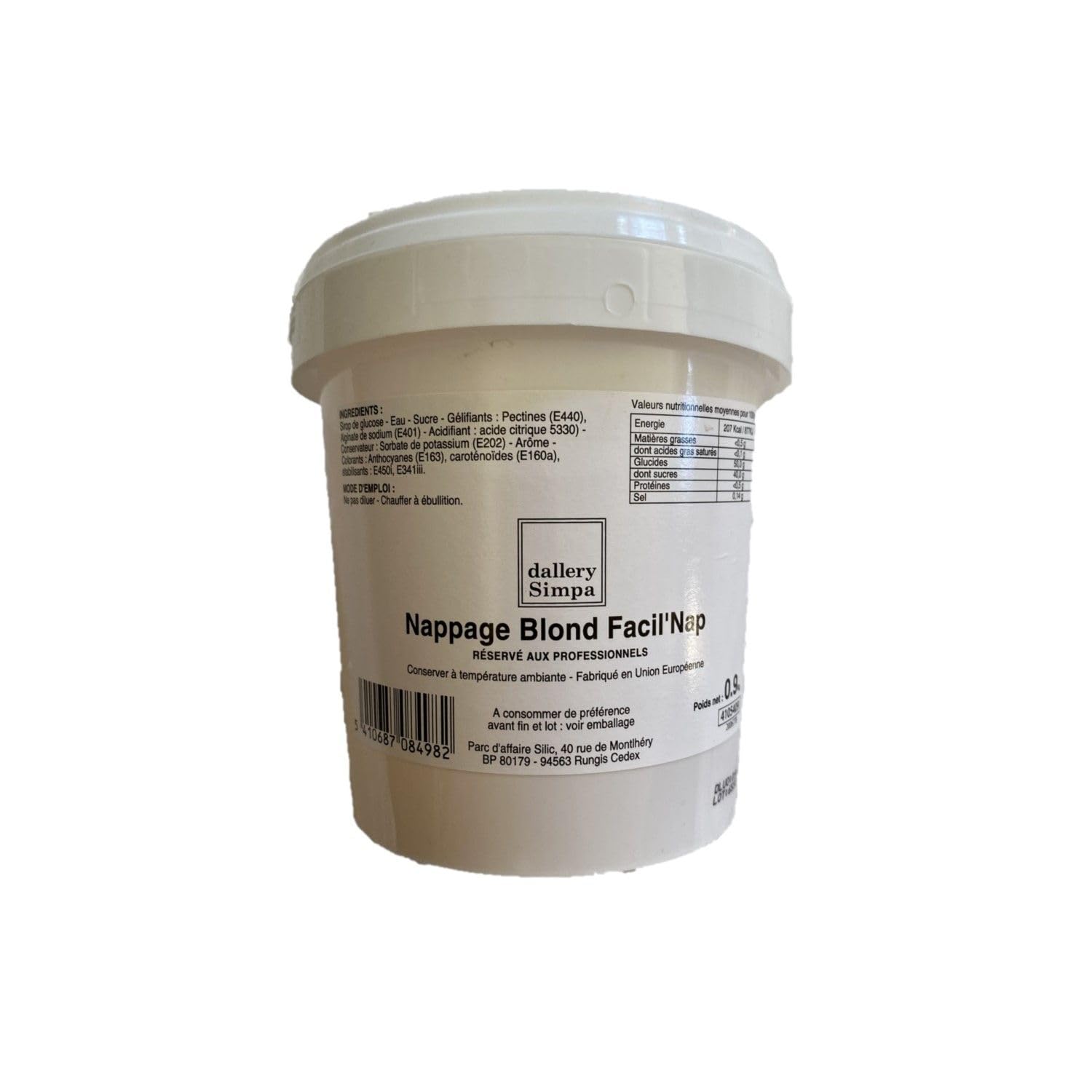 Nappage blond pâtisserie 900g – Glaçage brillant prêt à l’emploi – Idéal tartes, fruits et desserts – Qualité professionnelle