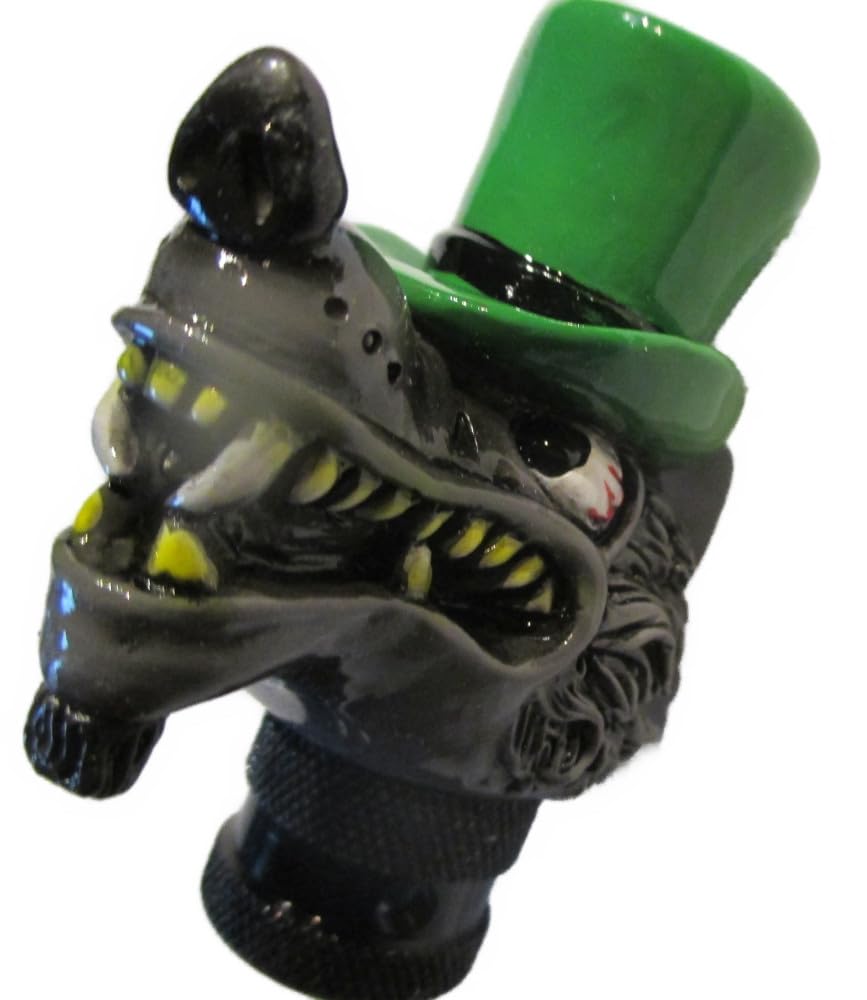 hotrodspirit - pommeau Levier de Vitesse Loup Solitaire Gris Chapeau Vert Lone Wolf