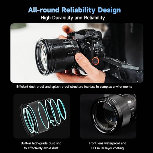 Image of VILTROX 75mm f /1.2 E Lens for Sony E Mount, PRO 75mm f1.2 Auto Focus Prime Lens Compatible for Sony E Mount Mirrorless a7R a7IV a7RIII a7RIV a7RV A1 FX3 ZVE1 A7CII a6000 a6400 a6600 a6700 ZV-E10 FX30