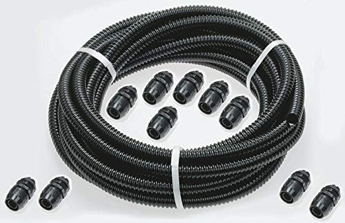 RS PRO Leerrohr PVC, Ø 25mm nom. Schutzschlauch-Set flexibel, Schwarz x 10m, mit IP-Schutzklasse