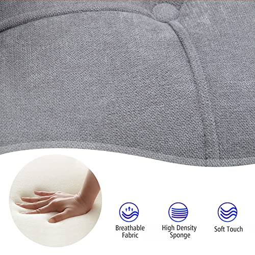 Artechworks Tufted Club Chair Fabric Modern Accent Single Sofa With Studded Nailhead Wooden Legs Armchair Comfy Upholstered For Club Living Room Bedroom Office Reading Room Grey #TOP4