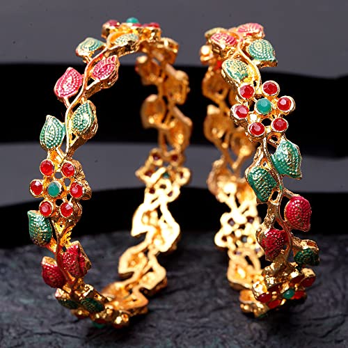 Plated Set of 2 Traditional Bangle (11306b_2.4)