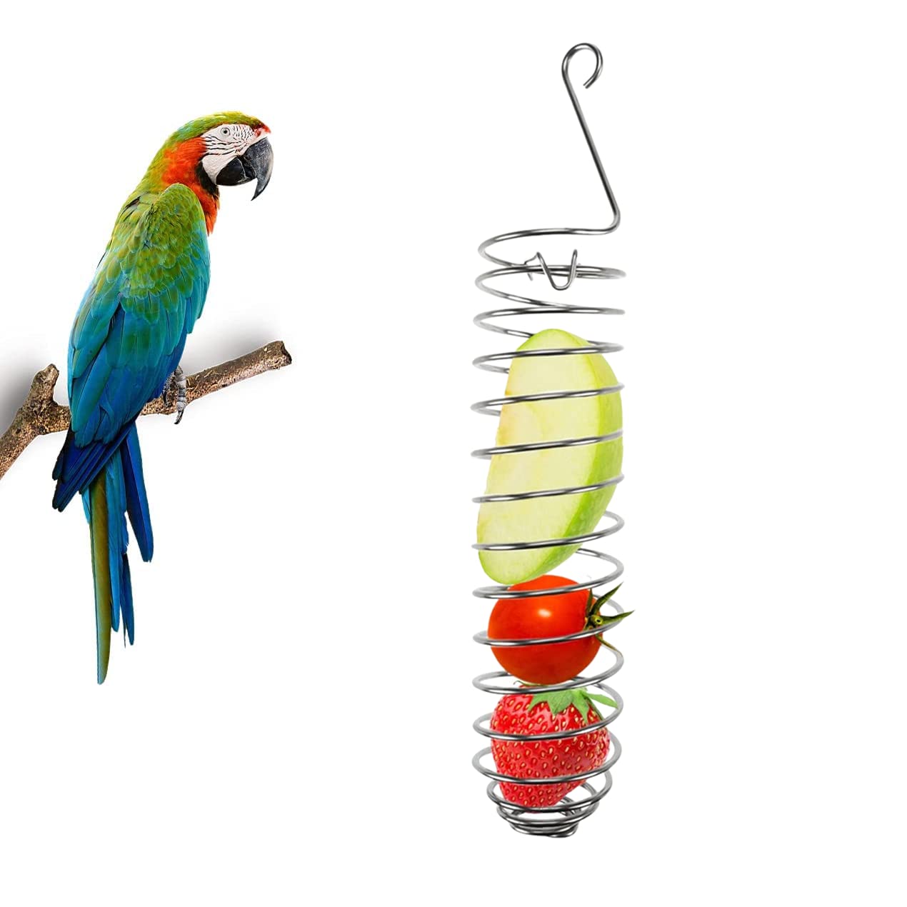 Perchoir acier inoxydable oiseau Zerodis panier mangeoire pour cage