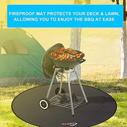 DocSafe 48" Round Fire Pit Mat, 4-Layer Fireproof Under Grill Mat Heat Insulated Indoor Fireplace Pad Protector for Decks,Patios,Grass,Solo Stove Bonfire, Reusable Oil-Proof and Waterproof, Black — view 8