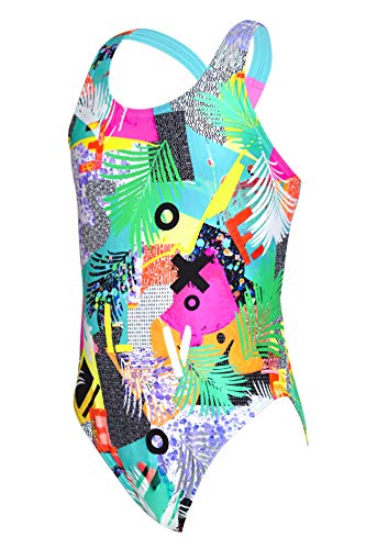 Zoggs Montage Rowleeback - Bañador de una Pieza para niña, niña, 508620234, Multicolor, 34 UK/160cm (14 Years)