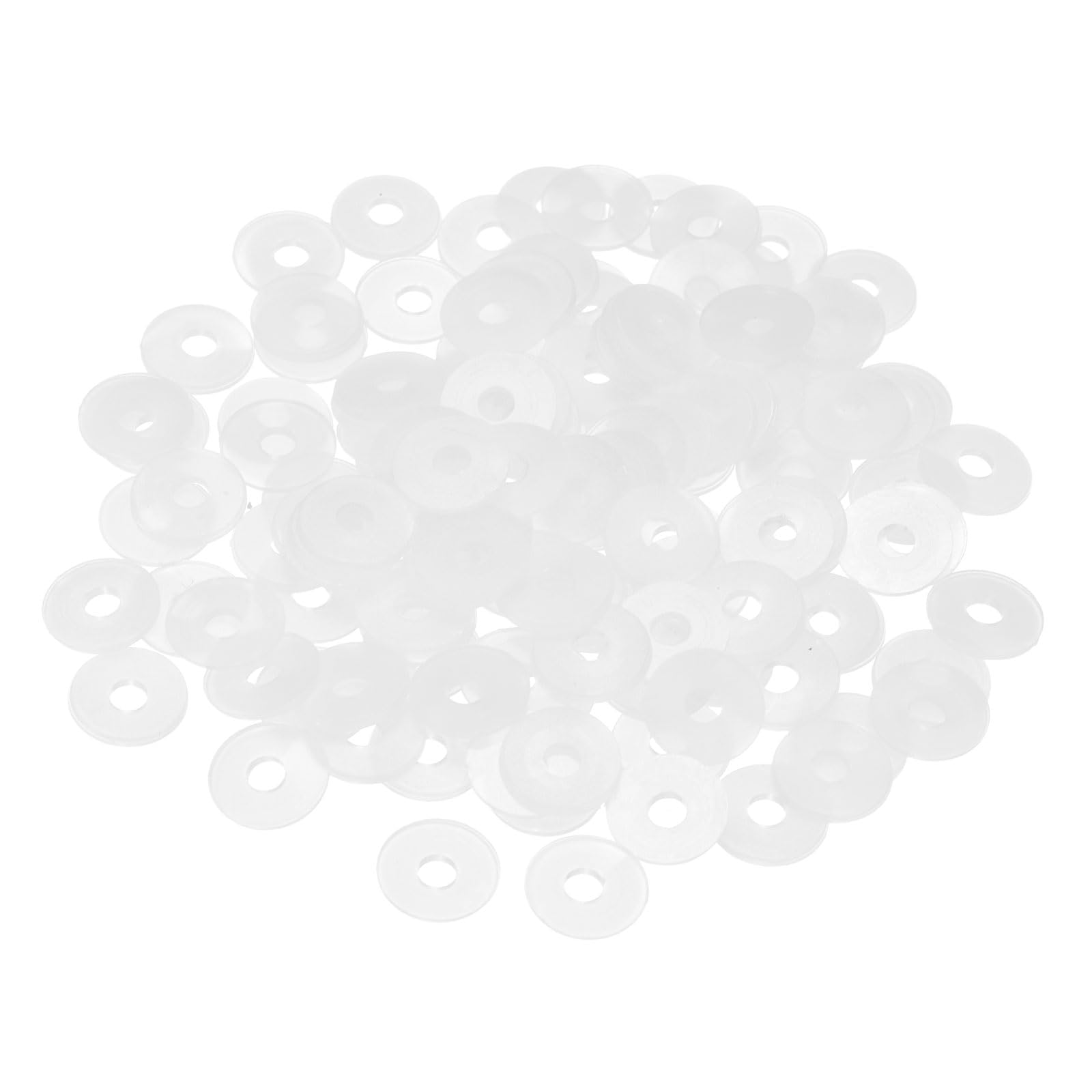 PATIKIL M3 Nylon Flat Washer, 125 Pcs 3x10x1mm Plastic Sealing Gasket, White