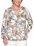 Alfred Dunner Women's Classics Floral Polar Fleece Jacket, Neutral, Large
