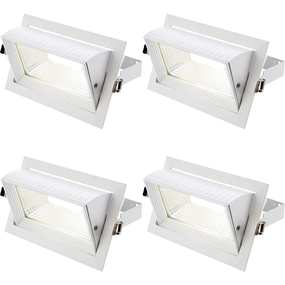 4 Pack Fully Adjustable Ceiling Downlight35W Cool White LedMatt White from B&Q