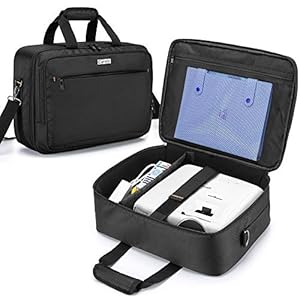 CURMIO Projectorkoffer met Binnenverdeling, Projector Draagtas Compatibel met de meeste Grote Projectoren, Alleen Tas…