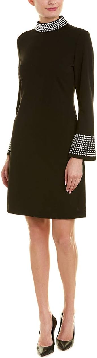 karl lagerfeld paris tulip bell sleeve crepe dress