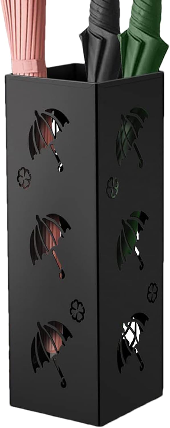 Umbrella Holder, 16.14 Inches Metal Hollow Storage Rack Basket for Organization, Vertical Tall Stand with Durable Construction and Rust-Resistant Design, Home Accessory for Patio Entrance