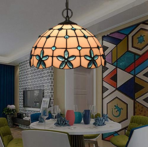 Droplight vitrail jaune haut de gamme style 12 pouces fleur lilas