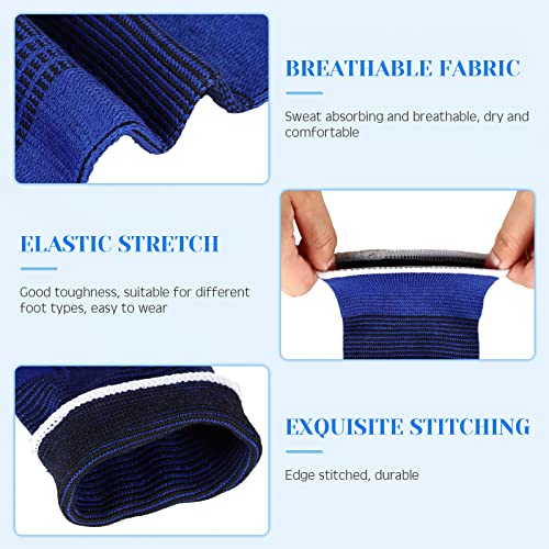Image of Haysandy 4 Pieces / 2 Pair Kids Ankle Support Brace Elastic Kids Compression Socks Knitted Ankle Sleeve for Jogging Running Fitness(Black, Dark Blue,10-15 Years)