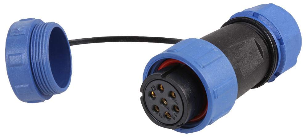 PRO ELEC SP211 Series Circular Connector, 7-Pin Cable Mount Receptacle, IP68 Waterproof, Threaded, Solder Socket, 500V AC