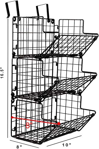 Under Sink Organizers And Storage Hanging Fruit Basket Inside Cabinet Metal Wire 3 Tier Organizer Kitchen Fruit Produce Bin Rack Baskets Fruit Stand Produce Storage Z Basket Collection (Black) (Black) #TOP1
