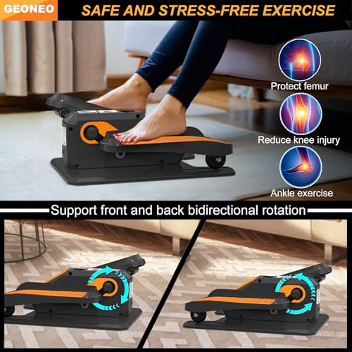 Image of Under Desk Elliptical Machine, Electric Elliptical Exerciser for Senior, Quiet & Small Electric Seated Pedal Exerciser for Home with Monitor, Remote Control & 12 Adjustable Speeds