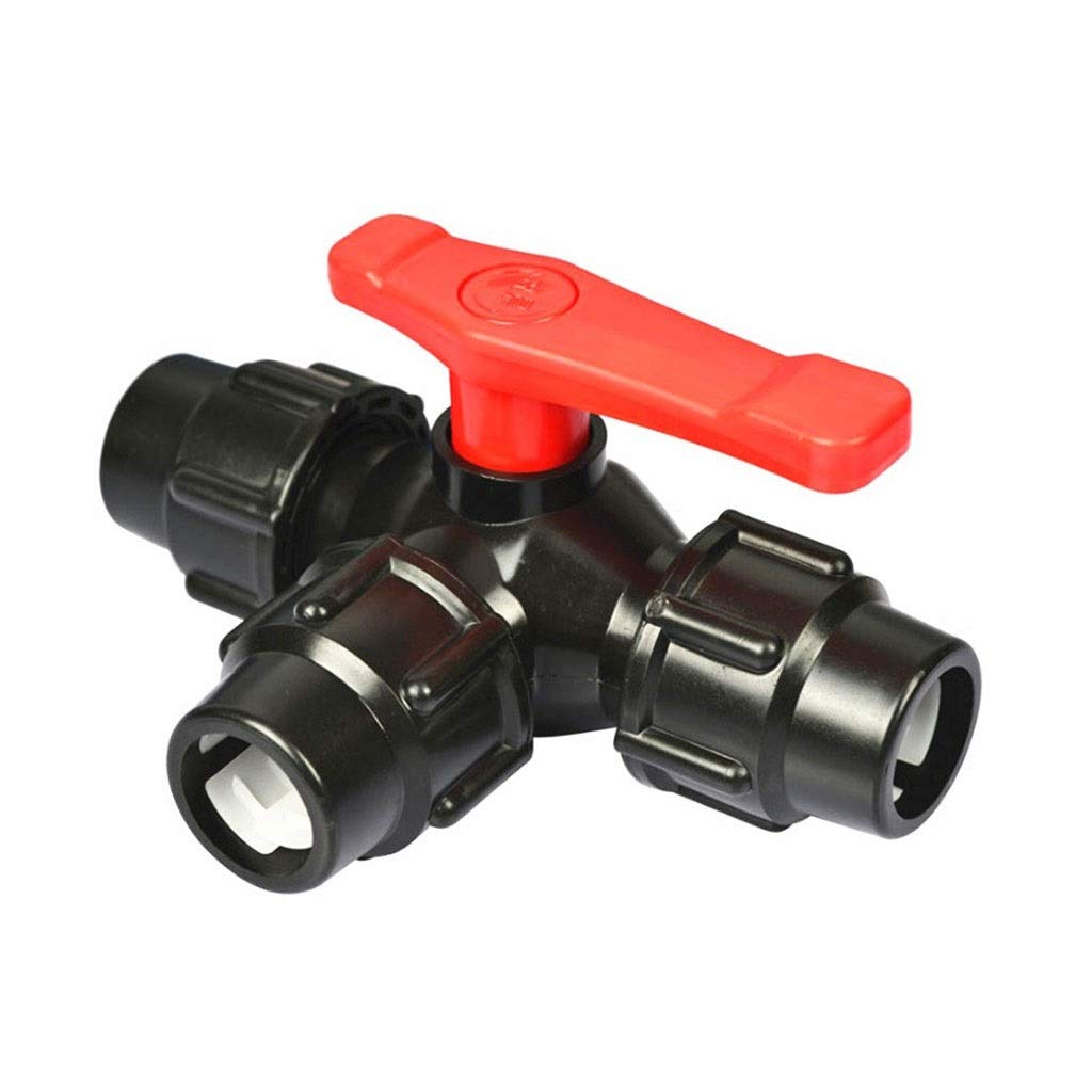 Vanne à boisseau sphérique PE en T à connexion rapide pour tuyau d'arrosage de 20 à 63 mm