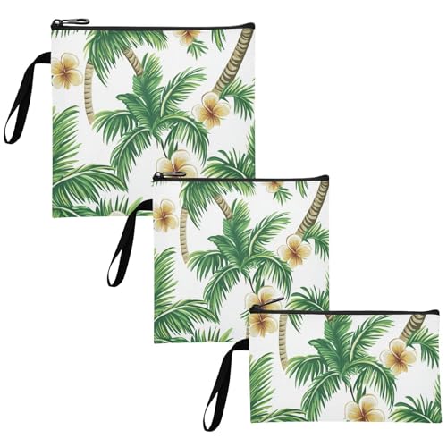 Yoogain Palm Summer Tree 3-Pack Reusable kids snack bags Multi-Use Diaper Bag Organization for Work Office Travel Picnic