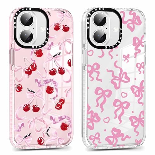 Yomjew Confezione da 2 custodie per telefono con fiocco trasparente per iPhone 16 da 6,1 pollici, estetica, alla moda, morbide, sottili, alla moda, protettive, antiurto, in TPU, per donne e ragazze, Yomjew Confezione da 2 custodie per telefono con fiocco trasparente per iPhone 16 da 6,1 pollici, estetica, alla moda, morbide, sottili, alla moda, protettive, antiurto, in TPU, per donne e ragazze,