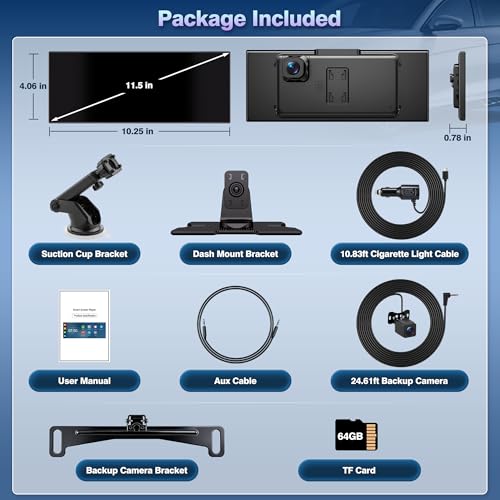 Gikktdr 11.5" Portable Carplay Screen for Car,Wireless Car Play Screen with Carplay,Androi - image 8