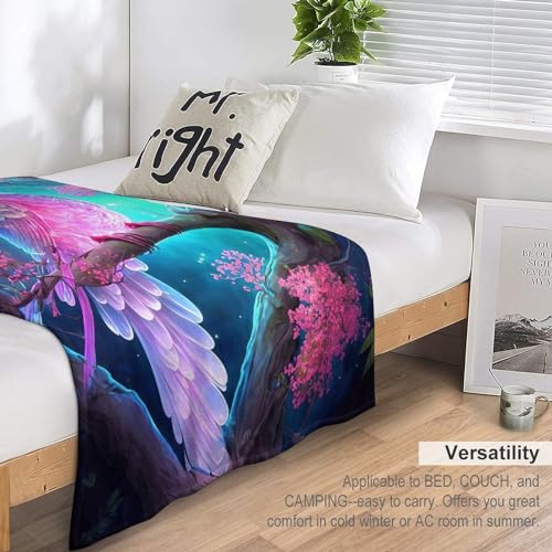 Couverture oiseau mignon plaid flannel chaud contre les soirées fraîches - 7