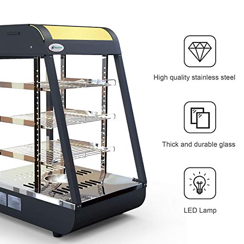 Commercial Food Warmer - Nurxiovo Countertop Pizza Warmers Display L15 x W19 x H25\'\' Pastry Patty Warmer Case for Buffet Restaurant Shop Heater Food Service - Thumbnail 3