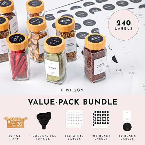 Glass Spice Jars With Label And Organizer, 36 Spice Jars With Bamboo Lids, Spice Bottles Empty Glass With Labels Seasoning Organizer Jars Labels, Spice Containers With Labels Spices Seasonings And Sets #TOP4