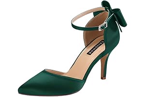 Women's Green Shoe Classy Satin Pumps: Perfect for Weddings or Evening Parties