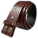 Western Floral Embossed Vintage Soft Genuine Leather Belt Strap 1-1/2 (Brown, 40)