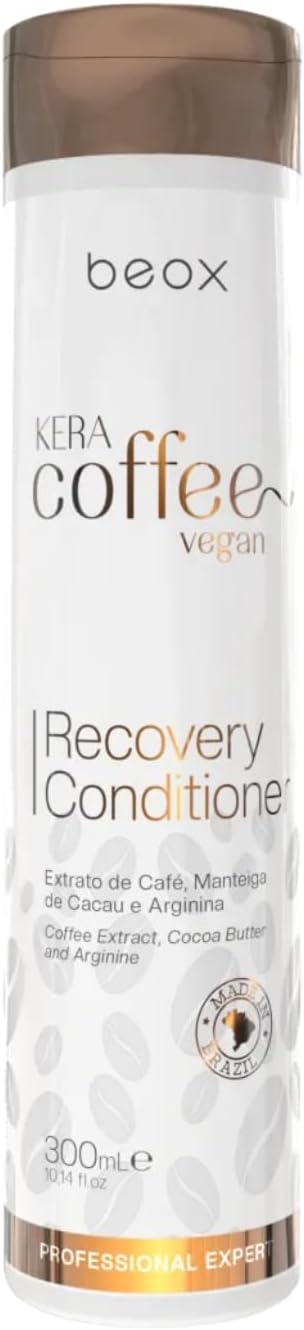 Vegan Moisturising Conditioner, Organic Coffee Extracts Plus Coconut Oil and Aloe Vera, 300 ml Bottle, KeraCoffee Recovery Conditioner Professional (300 ml)