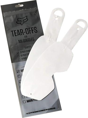 Fox Racing Unisex adulto VUE estándar ROLL Off Tear Off, transparente, talla única