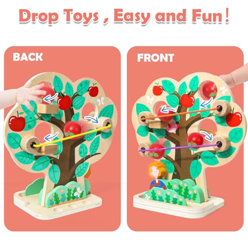Image of Montessori Ball Drop Toys for 1 Year Old, Gravity STEM Learning Toy Inspired by Newton, Wooden Educational Toys for Toddlers 1-3, Autism Learning Materials for Preschool Boys Girls Deep Thinking