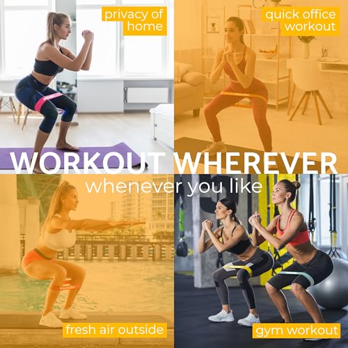 Insonder Resistance Band Women Set of 5 - Exercise Bands Resistance for Women or Men - Stretch Bands for Exercise - Elastic Bands Gym & Pilates Band - Stretching Booty Bands - Fitness, Workout, Physio - Image 5