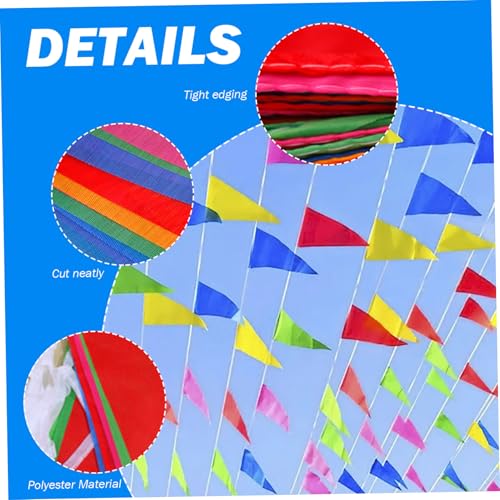 Banderas triangulares coloridas de 328 pies para fiestas de carnaval 5