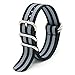 CIVO Heavy Duty G10 Zulu Military Watch Bands Premium Ballistic Nylon Watch Strap 5 White Rings with Stainless Steel Buckle 20mm 22mm 24mm … (Smoke Grey, 24mm)
