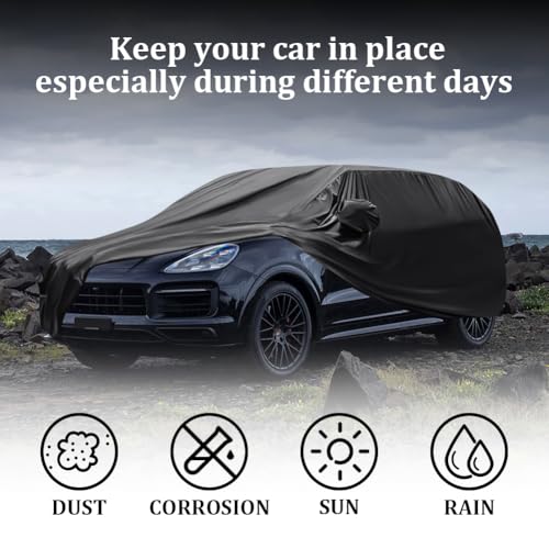 Image of Car Cover Compatible with Porsche Cayenne Waterproof Soft Stretch Full Cover Protection for Automobiles for Dust-Proof, Underground Garage, Car Show,Indoor and Outdoor Use, Fits up to 198 inches