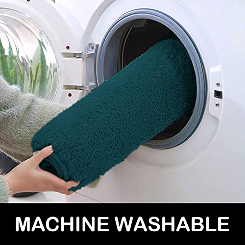 Image of Flooring India Co Newman Rectangular Bath Mat 2500 GSM Super Soft Microfiber Anti Skid Slip Water Absorbent Bathroom Mats for Bedroom, Home, Door (60x90 cm, Teal)